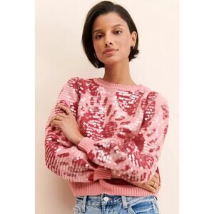 Farm Rio Hearts Sequins Knit Sweater . Retails $265.